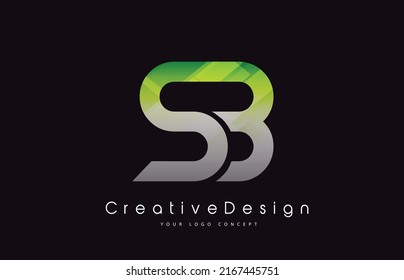 SB Letter Logo Design in Green Texture Colors. Creative Modern Letters Vector Icon Logo Illustration.