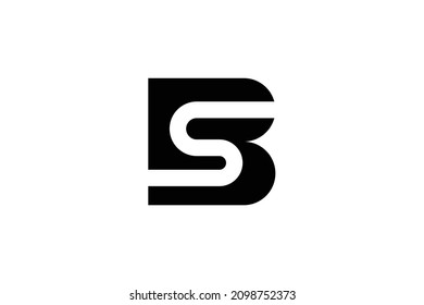 SB letter logo on luxury background. BS monogram initials concept. SB icon design. BS elegant and Professional black color alphabet icon on white background.