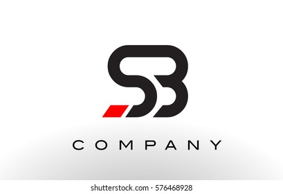 SB Logo.  Letter Design Vector with Red and Black Colors.