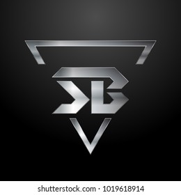 SB Logo, Metal Logo, Silver Logo, Monogram, Polygon