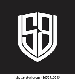 SB Logo monogram with emblem shield design isolated on black background