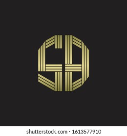 SB Logo monogram outline style linked isolated with gold colors