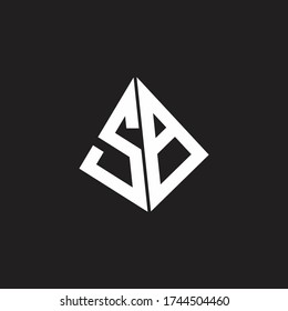 SB Logo monogram with standout triangle shape ribbon design template