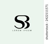 SB logo. S B design. White SB letter. SB, S B letter logo design. Initial letter SB linked circle uppercase monogram logo
