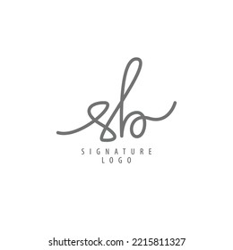 SB Monogram Vector Logo. Handwriting Or Signature Letters Logo. Logo For Cosmetics, Fashion, Brand, Woman, Personal, Business, And Company.