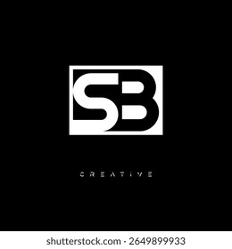 SB Negative Space Monogram – Minimalist Black and White Letter mark Logo for Creative Branding, Fashion Identity and Modern Design Concepts
