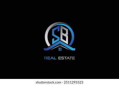 SB real estate letters logo design for construction or house. SB real estate letters logo Vector design