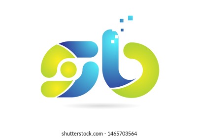 sb s b blue green alphabet combination letter logo design suitable for a company or business