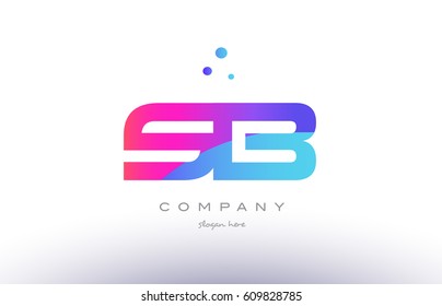 sb s b  creative pink purple blue modern dots creative alphabet gradient company letter logo design vector icon template