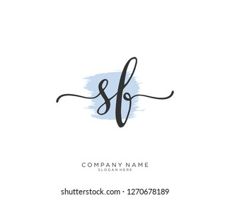 SB S B Initial handwriting logo vector