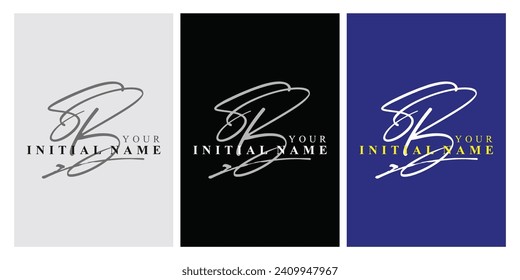 sb s b initial handwriting sb initial handwriting signature logo template vector hand lettering
