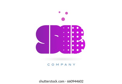 sb s b pink dots dotted letter logo alphabet creative company vector icon design template