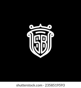 SB shield initial monogram with high quality professional design that will print well