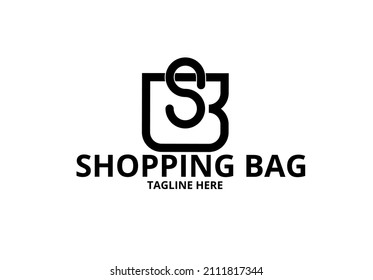 sb shopping bag initial letter logo.sb bs b s letter logo