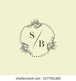 SB wedding initial logo letters in high quality professional design that will print well across any print media