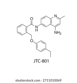SB-612,111 Chemische Struktur Vektor Skelettformel auf weißem Hintergrund. Einfache chemische Illustration.