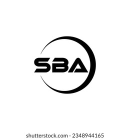 SBA letter logo design with white background in illustrator. Vector logo, calligraphy designs for logo, Poster, Invitation, etc.