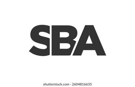 SBA logo design template with strong and modern bold text. Initial based vector logotype featuring simple and minimal typography. Trendy company identity ideal for businesses brand presence.