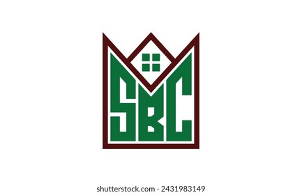 SBC initial letter real estate builders logo design vector. construction, housing, home marker, property, building, apartment, flat, compartment, business, corporate, house rent, rental, commercial