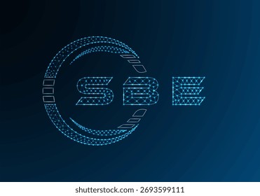 SBE low poly letter logo vector design. SBE lower poly logo design. Low poly logo.