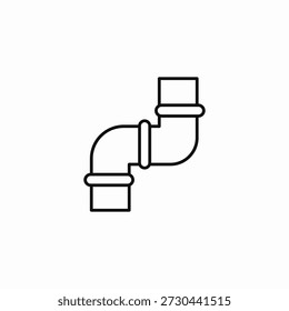 s-bend pipe icon sign vector