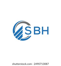 SBH Flat accounting logo design on white background. SBH creative initials Growth graph letter logo concept.SBH business finance logo design.	
