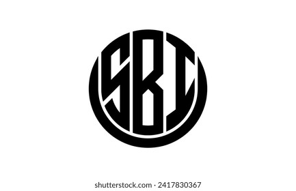 SBI initial letter geometric creative circle shape icon logo design vector. monogram, lettermark, circle, calligraphy, symbol, emblem, elegant, abstract, wordmark, sign, art, typography, icon, shape