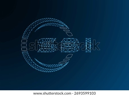 SBI low poly letter logo vector design. SBI lower poly logo design. Low poly logo.