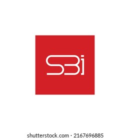 SBI monogram vector logo within a red box. Logo for company, event, and brand.