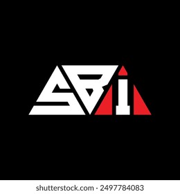 Diseño del logotipo de la letra del triángulo de SBI con la forma del triángulo. Monograma del diseño del logotipo del triángulo de SBI. Plantilla del logotipo del Vector del triángulo de SBI con color rojo. Logotipo triangular de SBI Diseño simple, elegante y lujoso.