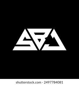 SBJ triangle letter logo design with triangle shape. SBJ triangle logo design monogram. SBJ triangle vector logo template with red color. SBJ triangular logo Simple, Elegant, and Luxurious design.