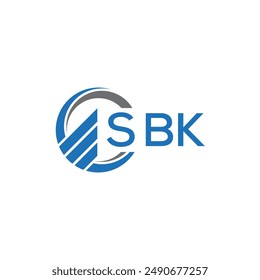 SBK Flat accounting logo design on white background. SBK creative initials Growth graph letter logo concept.SBK business finance logo design.	
