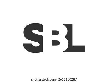 Design des SBL-Logos Anfangsbuchstabe S B L fett Schriftstil für Tech-Startups, Beratung, Corporate Branding. Name des kreativen Unternehmens, Schlagzeilen, Typografie, trendige Logoart. Vektorgrafik.
