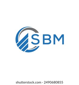 SBM Flat accounting logo design on white background. SBM creative initials Growth graph letter logo concept.SBM business finance logo design.	
