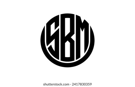 SBM initial letter geometric creative circle shape icon logo design vector. monogram, lettermark, circle, calligraphy, symbol, emblem, elegant, abstract, wordmark, sign, art, typography, icon, shape