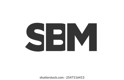 SBM logo design template with strong and modern bold text. Initial based vector logotype featuring simple and minimal typography. Trendy company identity ideal for businesses brand presence.