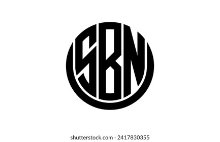 Letra inicial SBN vector de diseño de icono de forma de círculo creativo geométrico. monograma, membrete, círculo, caligrafía, símbolo, emblema, elegante, abstracto, marca de texto, signo, arte, tipografía, icono, forma