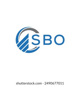 SBO Flat accounting logo design on white background. SBO creative initials Growth graph letter logo concept.SBO business finance logo design.	
