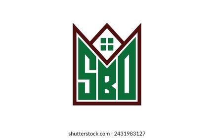 SBO initial letter real estate builders logo design vector. construction, housing, home marker, property, building, apartment, flat, compartment, business, corporate, house rent, rental, commercial