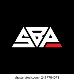 SBP triangle letter logo design with triangle shape. SBP triangle logo design monogram. SBP triangle vector logo template with red color. SBP triangular logo Simple, Elegant, and Luxurious design.