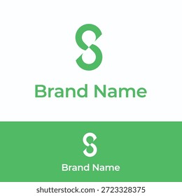 S-brand letter flat green drop logotype. Engineering architecture technology engineering construction logo.