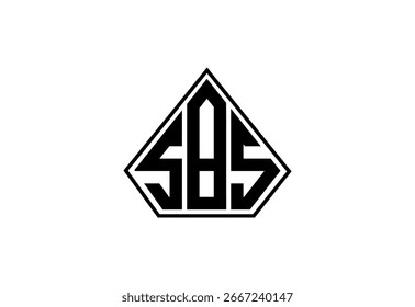 Diseño de logotipo de monograma personalizado de SBS.