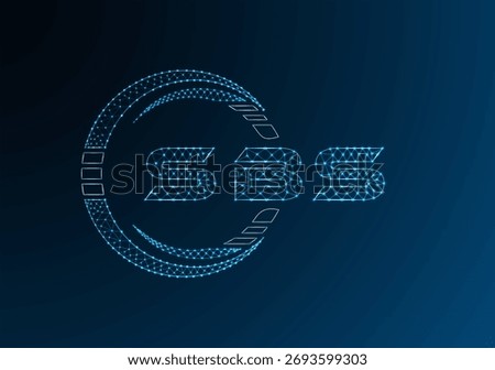 SBS low poly letter logo vector design. SBS lower poly logo design. Low poly logo.