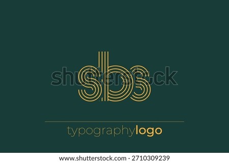 SBS modern geometric typography logo. Modern and stylish composition featuring a monochromatic typography logo illustration designed with intricate lines.