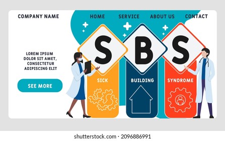 SBS - Sick Building Syndrome acronym. business concept background.  vector illustration concept with keywords and icons. lettering illustration with icons for web banner, flyer, landing page