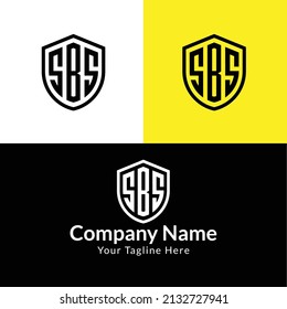 Logo de la carta de seguridad SBS logotipo de la letra Design-sbs