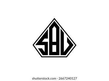 Diseño de logotipo de monograma personalizado SBU.