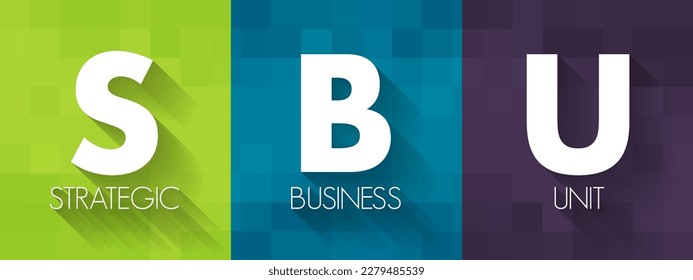 SBU Strategic Business Unit - profit center which focuses on product offering and market segment, acronym text concept background