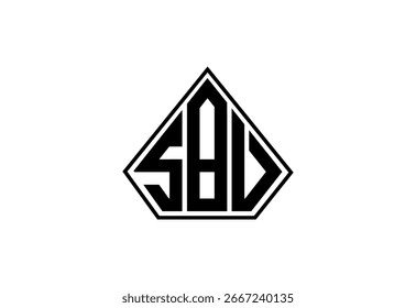 Diseño de logotipo de monograma personalizado SBV.