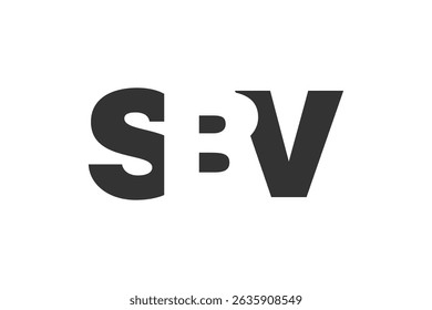 SBV logo design. Initial letter S B V bold font style for tech startups, consulting, corporate branding. Creative company name, headlines typography identity, trendy logotype. Vector illustration.